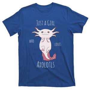 Just A Who Loves Axolotls Funny Kawaii Anime Axolotl Funny Gift T-Shirt