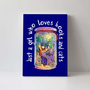 Just A Who Loves Books And Cats Book Nerd Librarian Gift Canvas