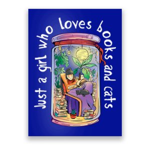 Just A Who Loves Books And Cats Book Nerd Librarian Gift Poster