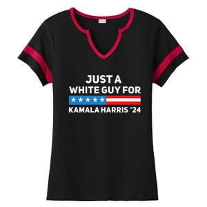 Just A White Guy For Kamala Harris 2024 President Election Ladies Halftime Notch Neck Tee