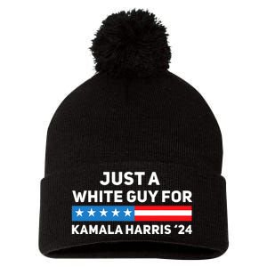 Just A White Guy For Kamala Harris 2024 President Election Pom Pom 12in Knit Beanie