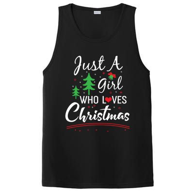 Just A Who Loves Christmas Great Christmas Tree Heart Gift PosiCharge Competitor Tank