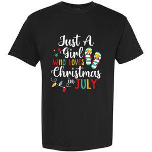 Just A Who Loves Christmas In Jully Summer Beach Women Garment-Dyed Heavyweight T-Shirt