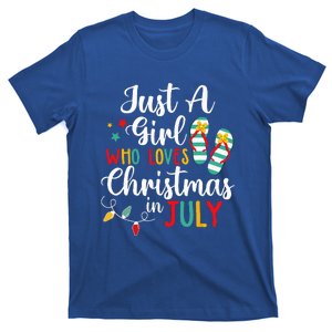 Just A Who Loves Christmas In Jully Summer Beach Women T-Shirt