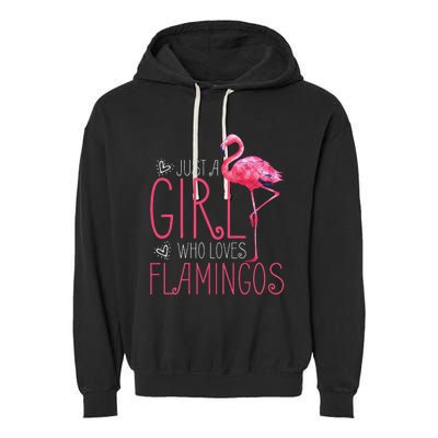 Just A Who Loves Flamingos Garment-Dyed Fleece Hoodie