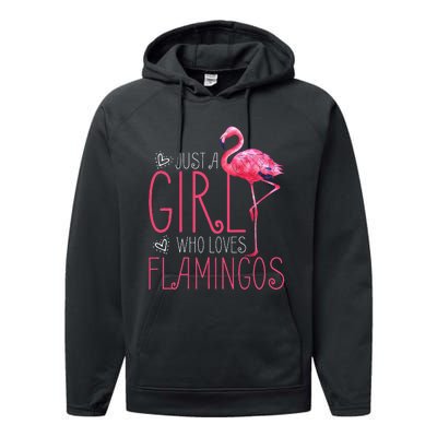 Just A Who Loves Flamingos Performance Fleece Hoodie