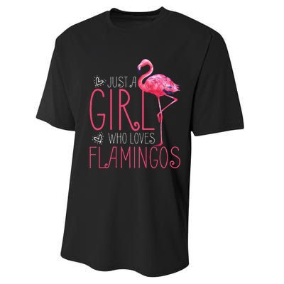 Just A Who Loves Flamingos Performance Sprint T-Shirt