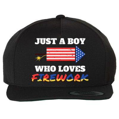 Just A Who Loves Firework Firecrackers 4th Of July Gift Wool Snapback Cap