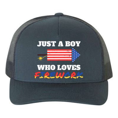 Just A Who Loves Firework Firecrackers 4th Of July Gift Yupoong Adult 5-Panel Trucker Hat