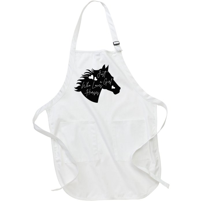 Just A Who Loves Horses Horse Gifts For Horse Full-Length Apron With Pockets