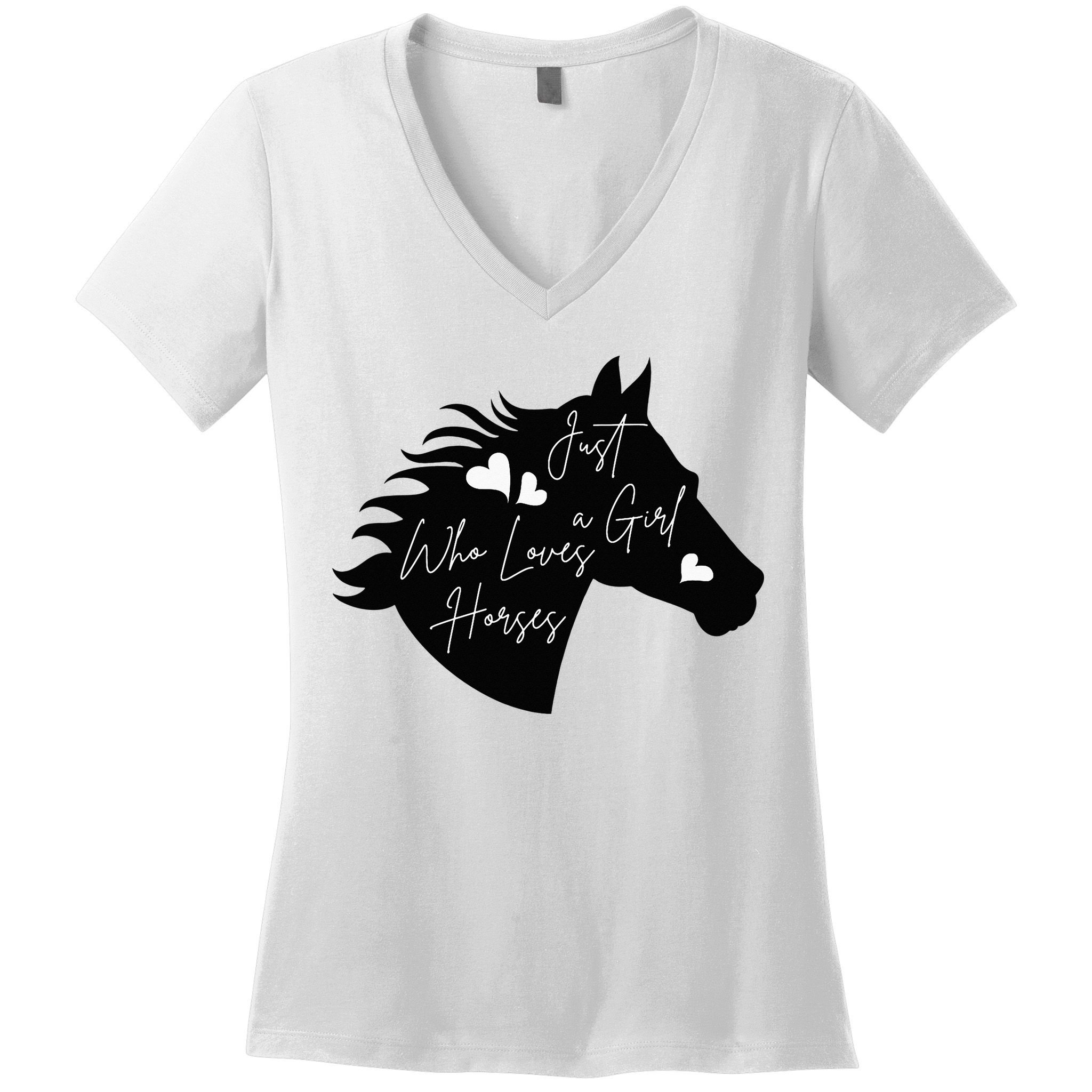 Just A Who Loves Horses Horse Gifts For Horse Women's V-Neck T-Shirt