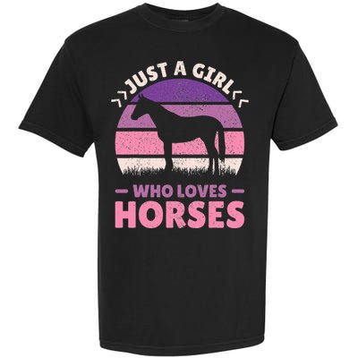 Just A Who Loves Horses  Horse Stuff Garment-Dyed Heavyweight T-Shirt