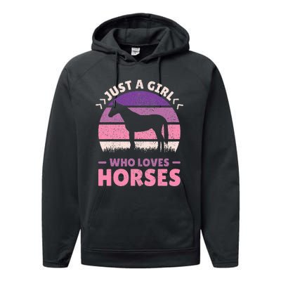 Just A Who Loves Horses  Horse Stuff Performance Fleece Hoodie