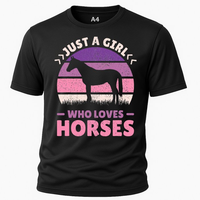 Just A Who Loves Horses  Horse Stuff Cooling Performance Crew T-Shirt