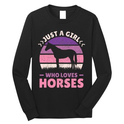 Just A Who Loves Horses  Horse Stuff Long Sleeve Shirt