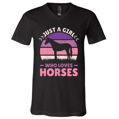 Just A Who Loves Horses  Horse Stuff V-Neck T-Shirt