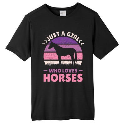 Just A Who Loves Horses  Horse Stuff Tall Fusion ChromaSoft Performance T-Shirt