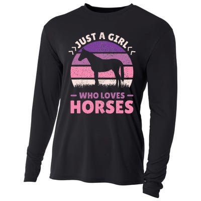 Just A Who Loves Horses  Horse Stuff Cooling Performance Long Sleeve Crew