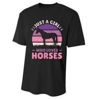 Just A Who Loves Horses  Horse Stuff Performance Sprint T-Shirt