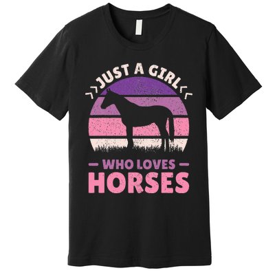 Just A Who Loves Horses  Horse Stuff Premium T-Shirt