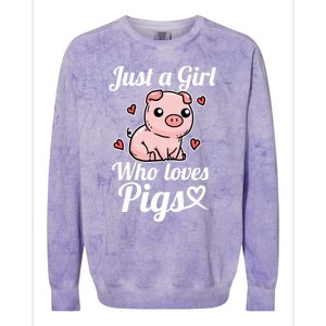 Just A Who Loves Pigs Cute Pig Costume Gift Colorblast Crewneck Sweatshirt