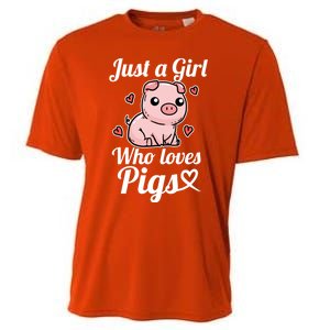 Just A Who Loves Pigs Cute Pig Costume Gift Cooling Performance Crew T-Shirt