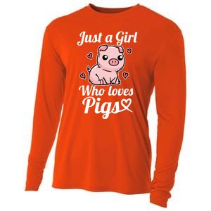 Just A Who Loves Pigs Cute Pig Costume Gift Cooling Performance Long Sleeve Crew