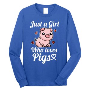 Just A Who Loves Pigs Cute Pig Costume Gift Long Sleeve Shirt