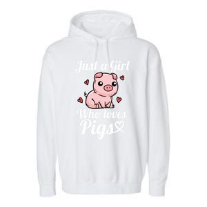 Just A Who Loves Pigs Cute Pig Costume Gift Garment-Dyed Fleece Hoodie