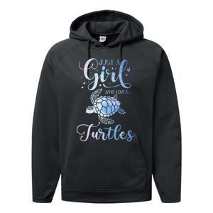 Just A Who Loves Turtles Watercolor Cute Performance Fleece Hoodie