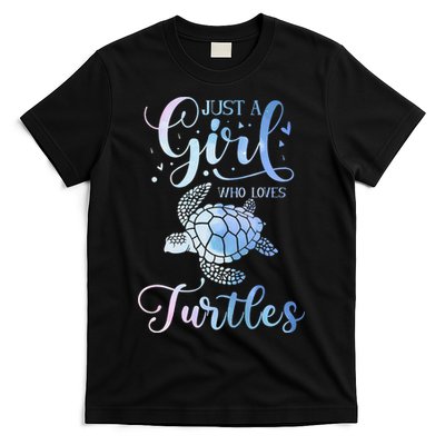 Just A Who Loves Turtles Watercolor Cute T-Shirt