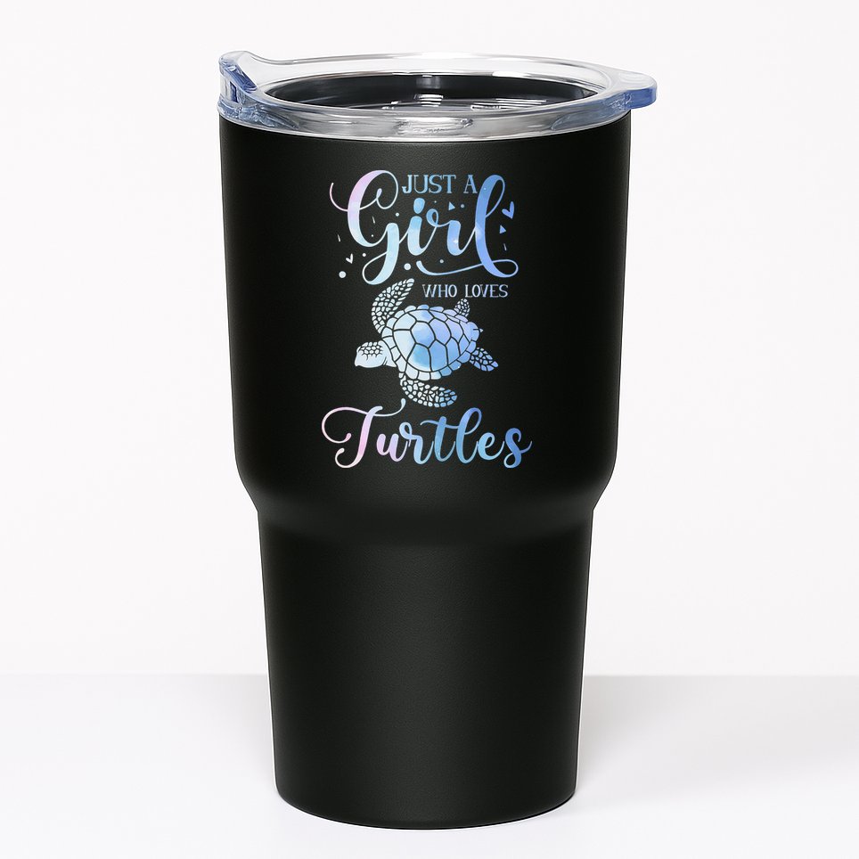 Just A Who Loves Turtles Watercolor Cute Tumbler