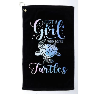 Just A Who Loves Turtles Watercolor Cute Golf Towel