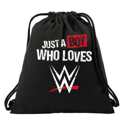 Just A  Who Loves Wrestling Drawstring Bag