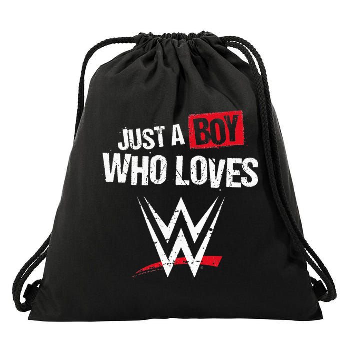 Just A  Who Loves Wrestling Drawstring Bag