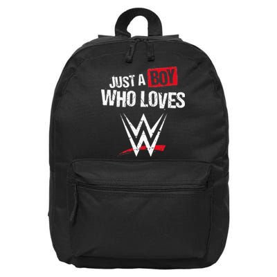 Just A  Who Loves Wrestling 16 in Basic Backpack