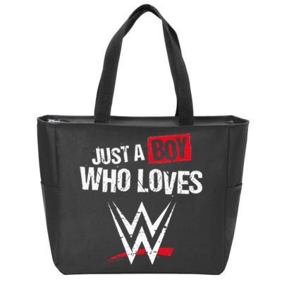 Just A  Who Loves Wrestling Zip Tote Bag