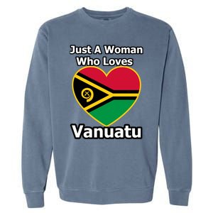 Just A Who Loves Vanuatu Cute Gift Garment-Dyed Sweatshirt