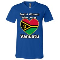 Just A Who Loves Vanuatu Cute Gift V-Neck T-Shirt