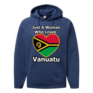 Just A Who Loves Vanuatu Cute Gift Performance Fleece Hoodie