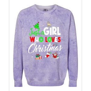 Just A Who Loves Christmas Meaningful Gift Colorblast Crewneck Sweatshirt