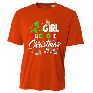 Just A Who Loves Christmas Meaningful Gift Cooling Performance Crew T-Shirt