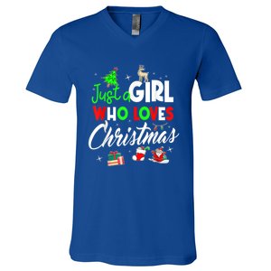 Just A Who Loves Christmas Meaningful Gift V-Neck T-Shirt