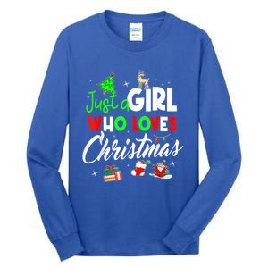 Just A Who Loves Christmas Meaningful Gift Tall Long Sleeve T-Shirt