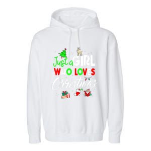 Just A Who Loves Christmas Meaningful Gift Garment-Dyed Fleece Hoodie