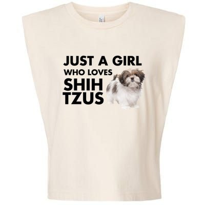 Just A Who Loves Shih Tzus Great Gift Garment-Dyed Women's Muscle Tee