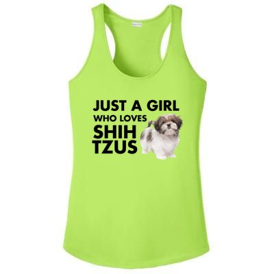 Just A Who Loves Shih Tzus Great Gift Ladies PosiCharge Competitor Racerback Tank