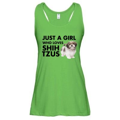 Just A Who Loves Shih Tzus Great Gift Ladies Essential Flowy Tank