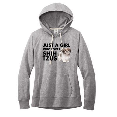 Just A Who Loves Shih Tzus Great Gift Women's Fleece Hoodie