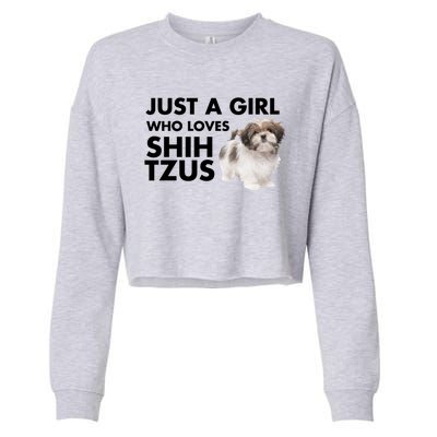 Just A Who Loves Shih Tzus Great Gift Cropped Pullover Crew